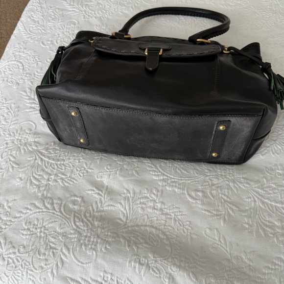 Dooney & Bourke RARE Florentine Black and Gold Leather Satchel Handbag - Picture 14 of 14